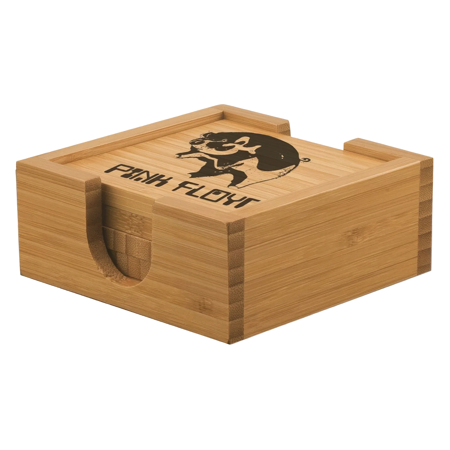 Algie Flying Pig Bamboo Coaster Set