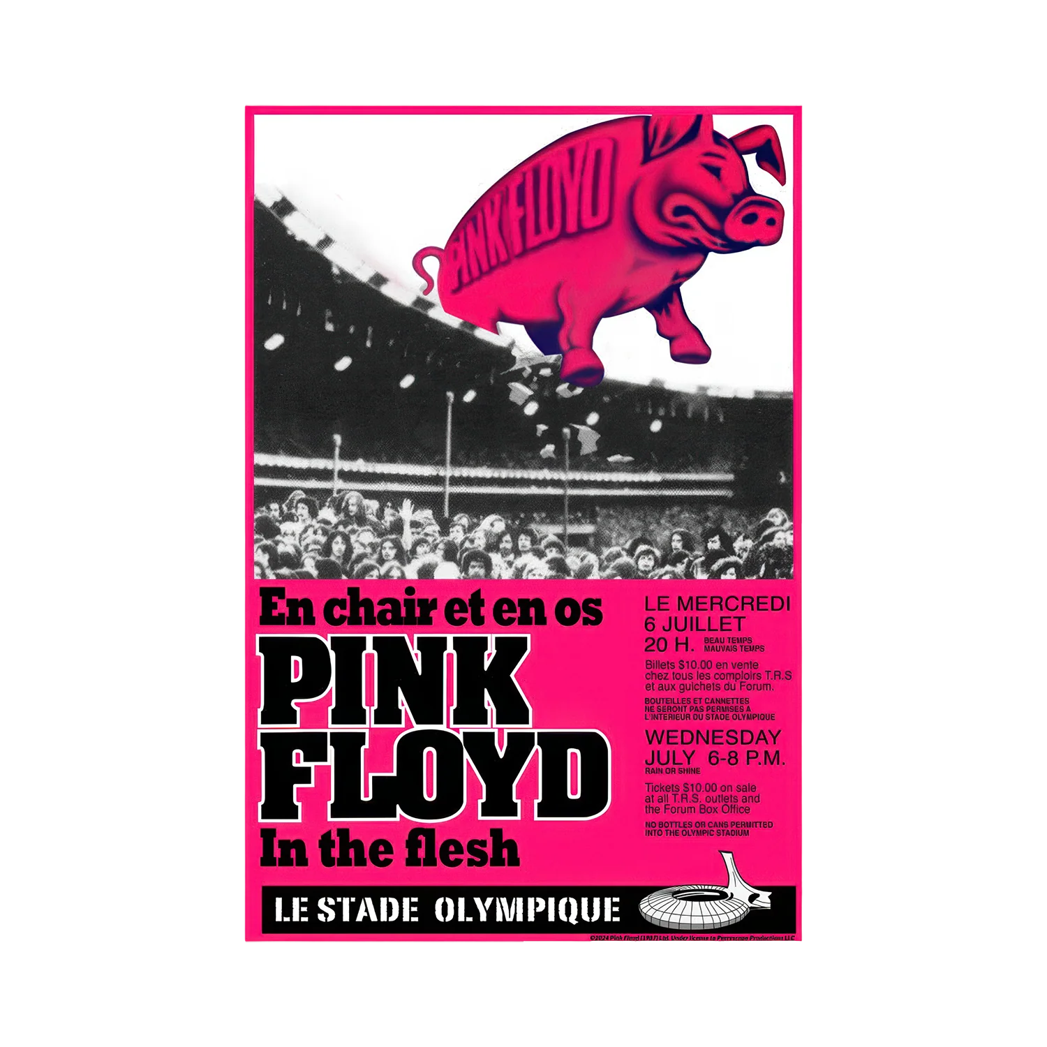 Pink Floyd In The Flesh at Olympic Stadium Poster