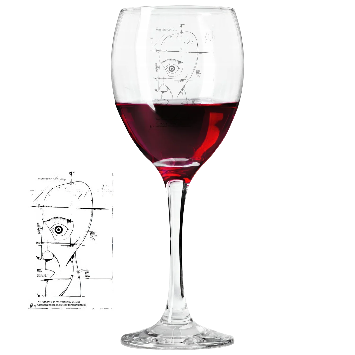 Schematic Laser- Etched Wine Glass