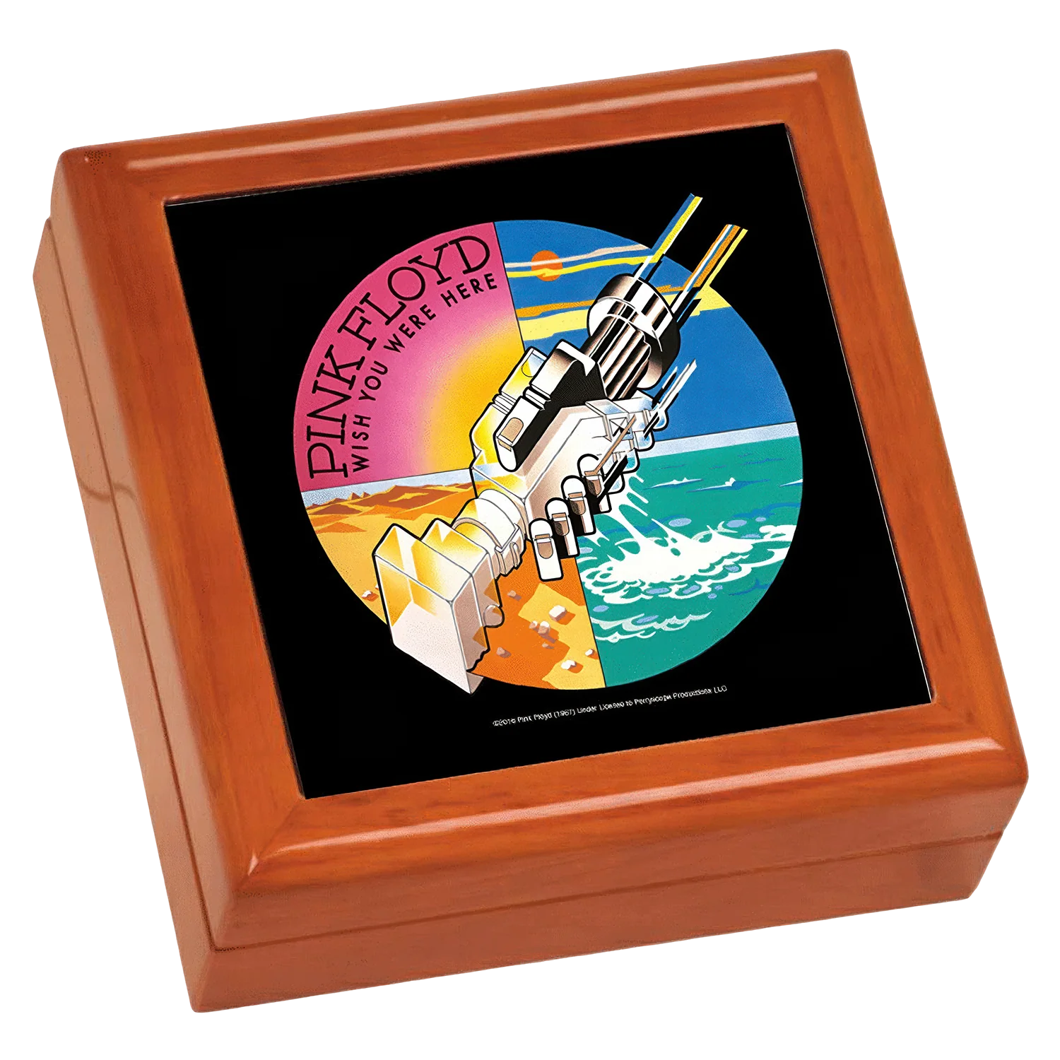 WYWH Robotic Handshake Wooden Keepsake Box